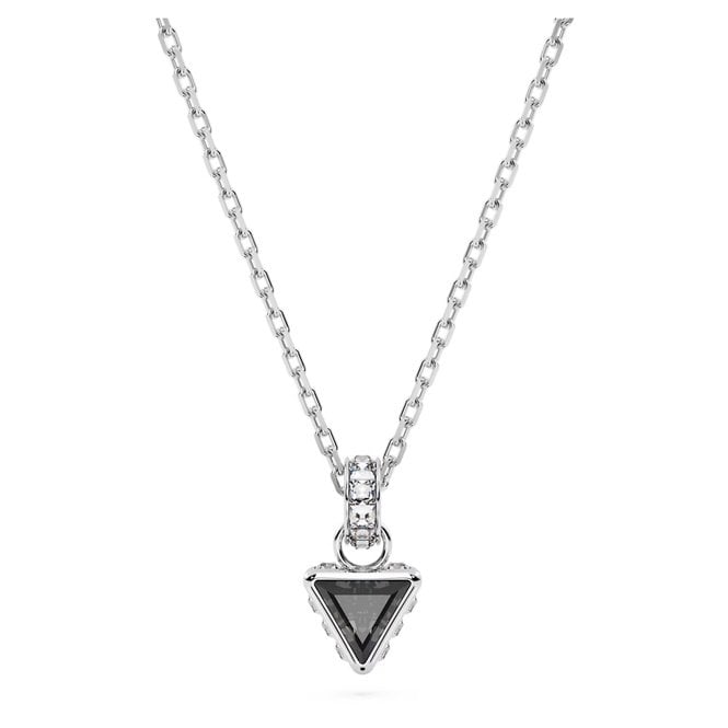 Swarovski Swarovski Stilla Pendant Necklace with Triangle-Cut Grey Crystal in Rhodium Silver